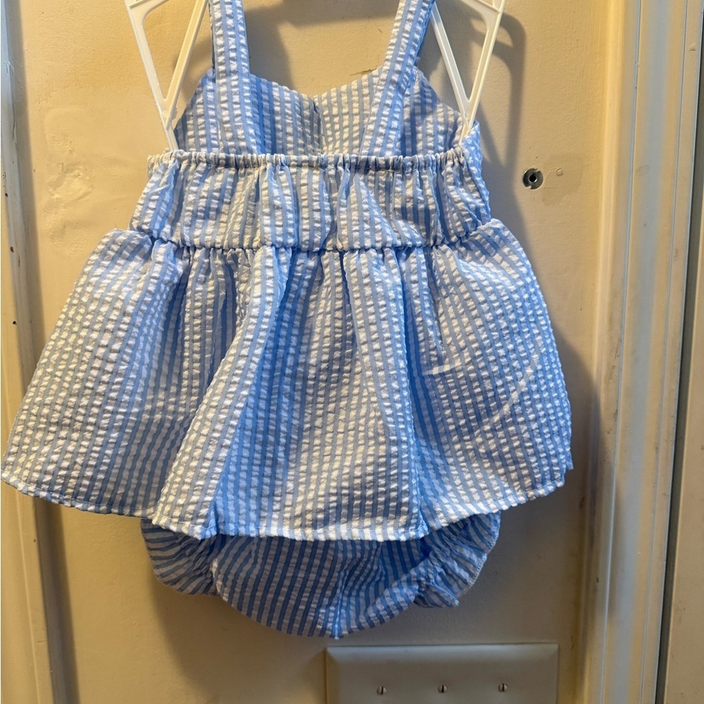 New Seersucker Bow Diaper Set - Picture 8 of 9